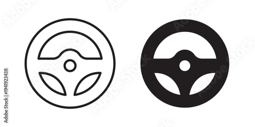 Steering wheel icon vector illustration designs pack. EPS10