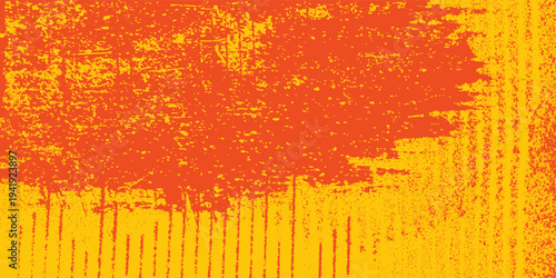 Modern abstract textured background with distressed orange and yellow patterns and scratches grunge. vector design eps