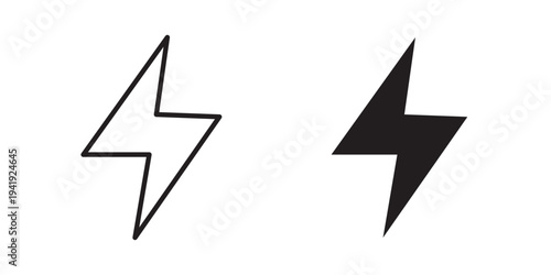 Thunder bolt icon vector illustration designs pack. EPS10