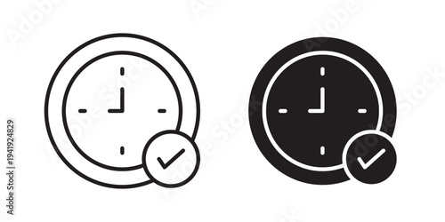Time check icon vector illustration designs pack. EPS10