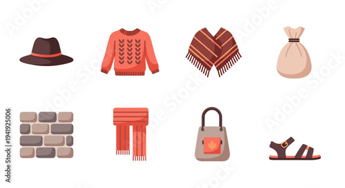 Autumn fashion and decor: cozy sweaters and accessories collection