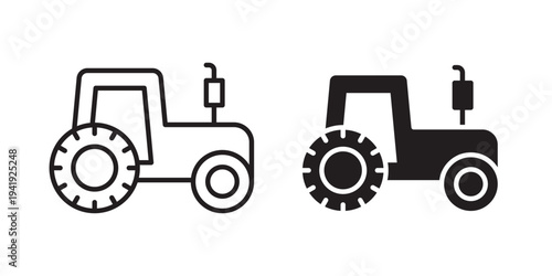 Tractor icon vector illustration designs pack. EPS10