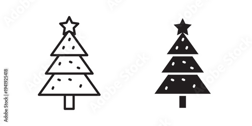 Tree christmas icon vector illustration designs pack. EPS10