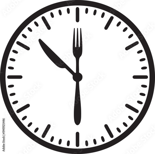 Lunch time icon. Restaurant logo template. Vector illustration isolated on white background.