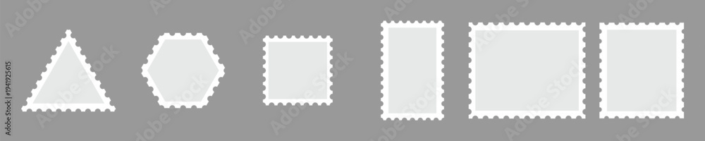 Fototapeta premium Postage stamp frames set isolated
