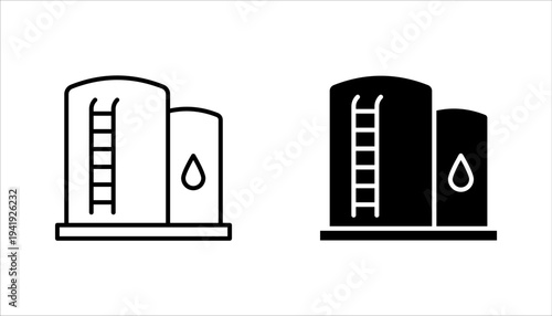 Oil storage icon set. vector illustration on white background