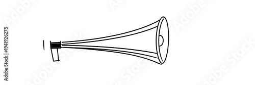 Continuous one line art drawing of megaphone loudspeaker announcement device in minimalist style vector illustration modern communication symbol