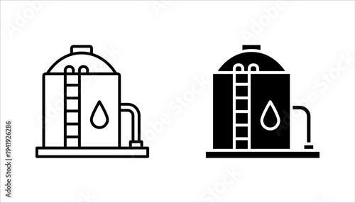 Oil storage icon set. vector illustration on white background