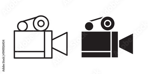 Video camera icon vector illustration designs pack. EPS10
