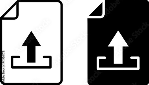 Modern upload icons for digital files and data transfer