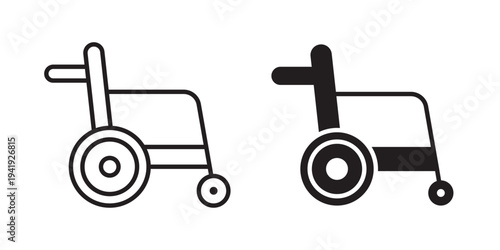 Wheelchair icon vector illustration designs pack. EPS10