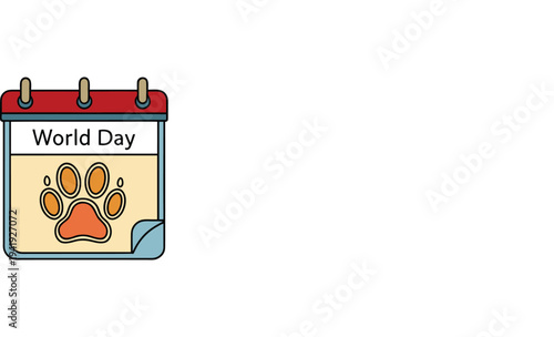 Calendar page with paw print and World Day text