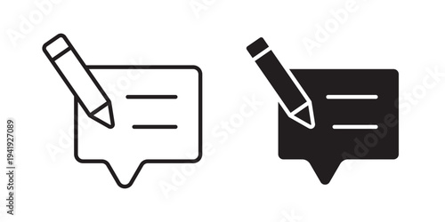 Writing feedback icon vector illustration designs pack. EPS10