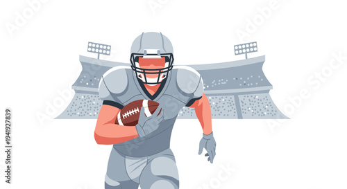 Dynamic football player in action with stadium background