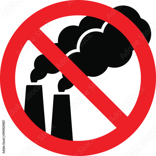 No air pollution vector sign