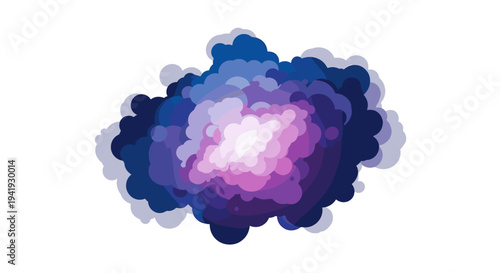 Abstract gradient cloud with vibrant purple and blue hues in a modern design