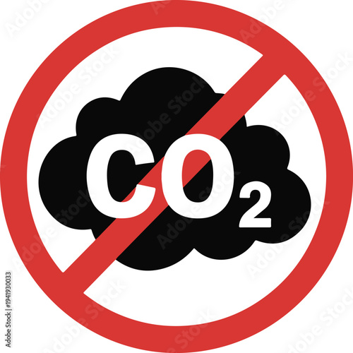 No carbon gas vector sign