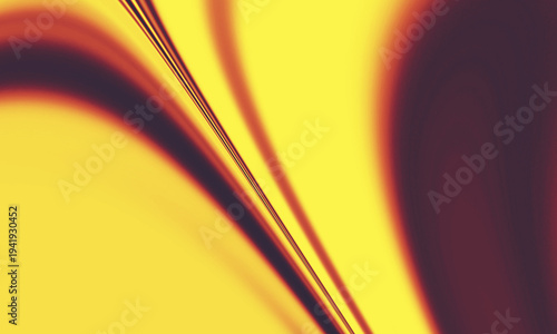 Abstract Yellow Red Flowing Curve Gradient Background