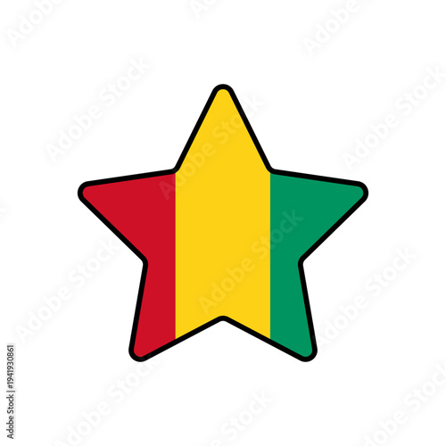 Star with the Guinea flag
Vector Star with the flag on a white background