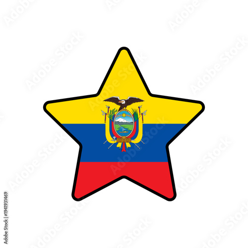 Star with the ecuador flag
Vector Star with the flag on a white background