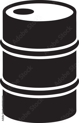 Oil drum container, barrel flat icon for apps and websites