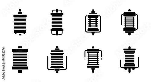 Collection of Various Industrial Heating Elements Displayed in a Grid Formation