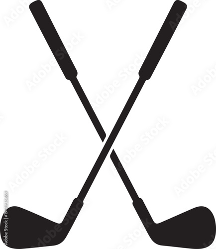 Pair of iron or wedge golf club flat vector icon for sports apps and websites