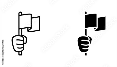 Surrender capitulate give up icon set, vector illustration on white background