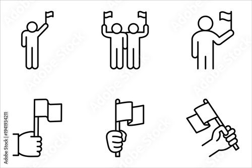 Surrender capitulate give up icon set, vector illustration on white background