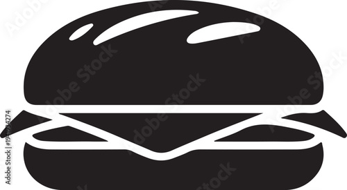 Panini icon.Flat silhouette version