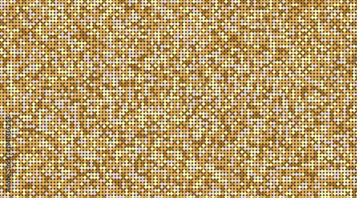 Close-up view of a textured golden fabric with intricate weave patterns Vector illustration