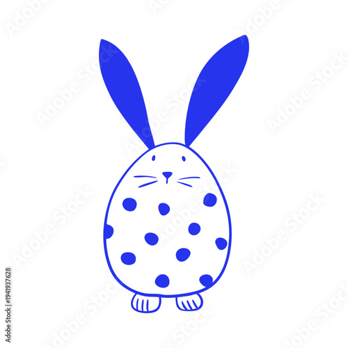 Easter Bunny Rabbit Character Doodle Illustration
