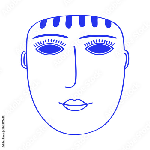 Human Face Expression Doodle Illustration