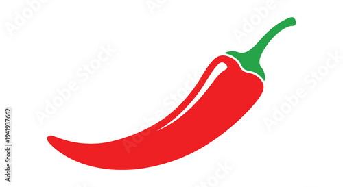 A vibrant red chili pepper illustration showcasing a bold and striking silhouette high quality professional detailed