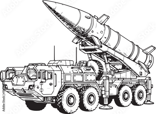 American Missile Launcher Trucks Vector