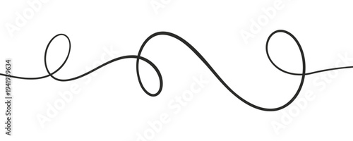 Line squiggle curvy with cable wiggly wavy for continuous black curly. Divider element stroke with abstract border for decoration doodle drawing.