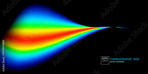  Heatmap Thermographic data stream visualization Spectral BG with vibrant dispersion spectrum colors. signal transmission design suitable for AI processing systems, digital technology presentations.