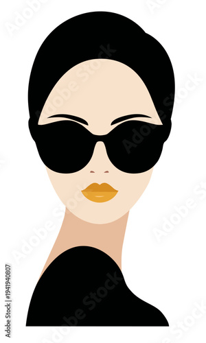  Fashion woman face  stylish  sunglasses