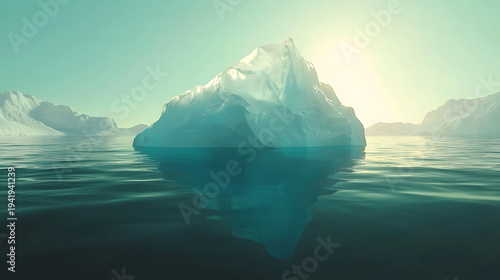 Scenic Arctic Iceberg Landscape With Reflection On Calm Water high resolution picture