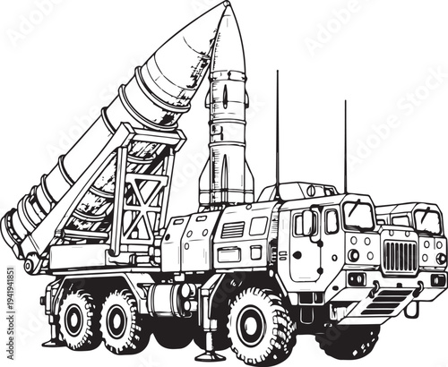 American Missile Launcher Trucks Vector