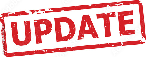 Red Grunge UPDATE Stamp Label Vector