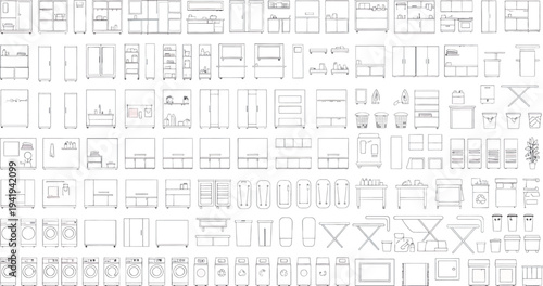 A blurry image of architectural blueprints isolated on transparent background