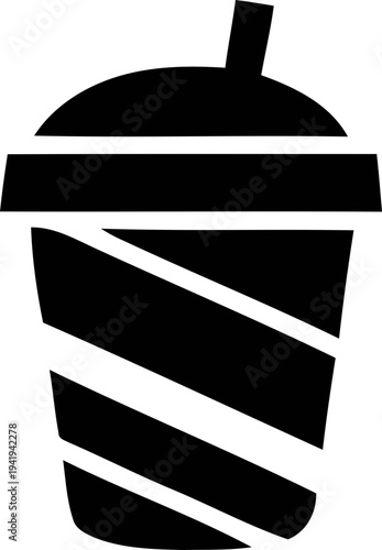 Coffee cup with straws in various styles. Coffee cup lid icon, disposable drink cup with lid and angled straw icon, Vector illustration !