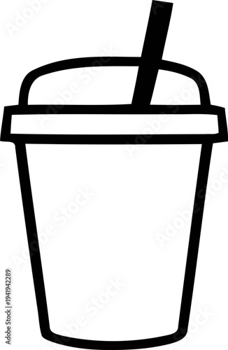 Coffee cup with straws in various styles. Coffee cup lid icon, disposable drink cup with lid and angled straw icon, Vector illustration !