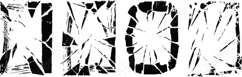 black and white grunge distressed texture set vintage worn out rough scratch overlay background