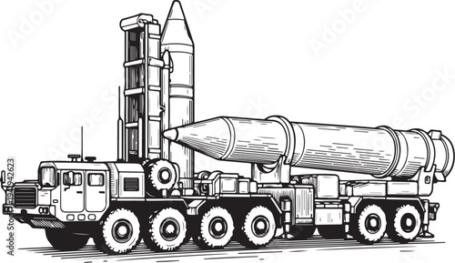 American Missile Launcher Trucks Vector