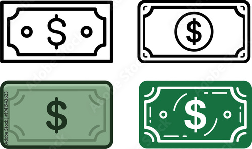 A collection of five minimalist black and white vector icons representing human dental tooth care