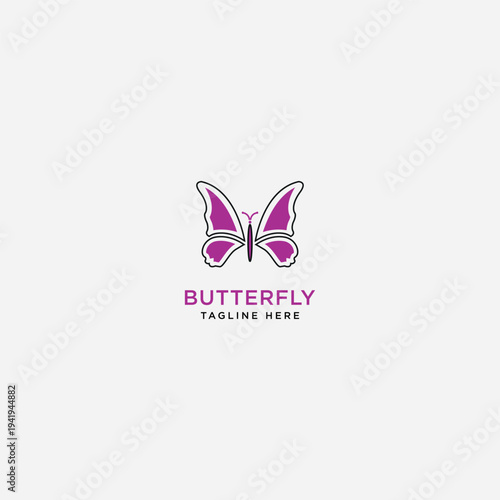 Butterfly logo template design vector illustration