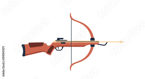 Hybrid weapon design: crossbow and bow fusion concept on white background