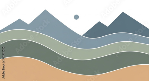 Abstract Landscape with Mountain and Sky Elements.